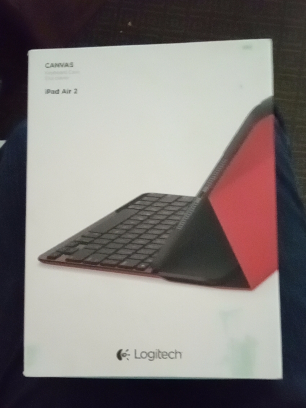 New Open Box Logitech Canvas Keyboard Case for iPad Air 2 - Red and Black